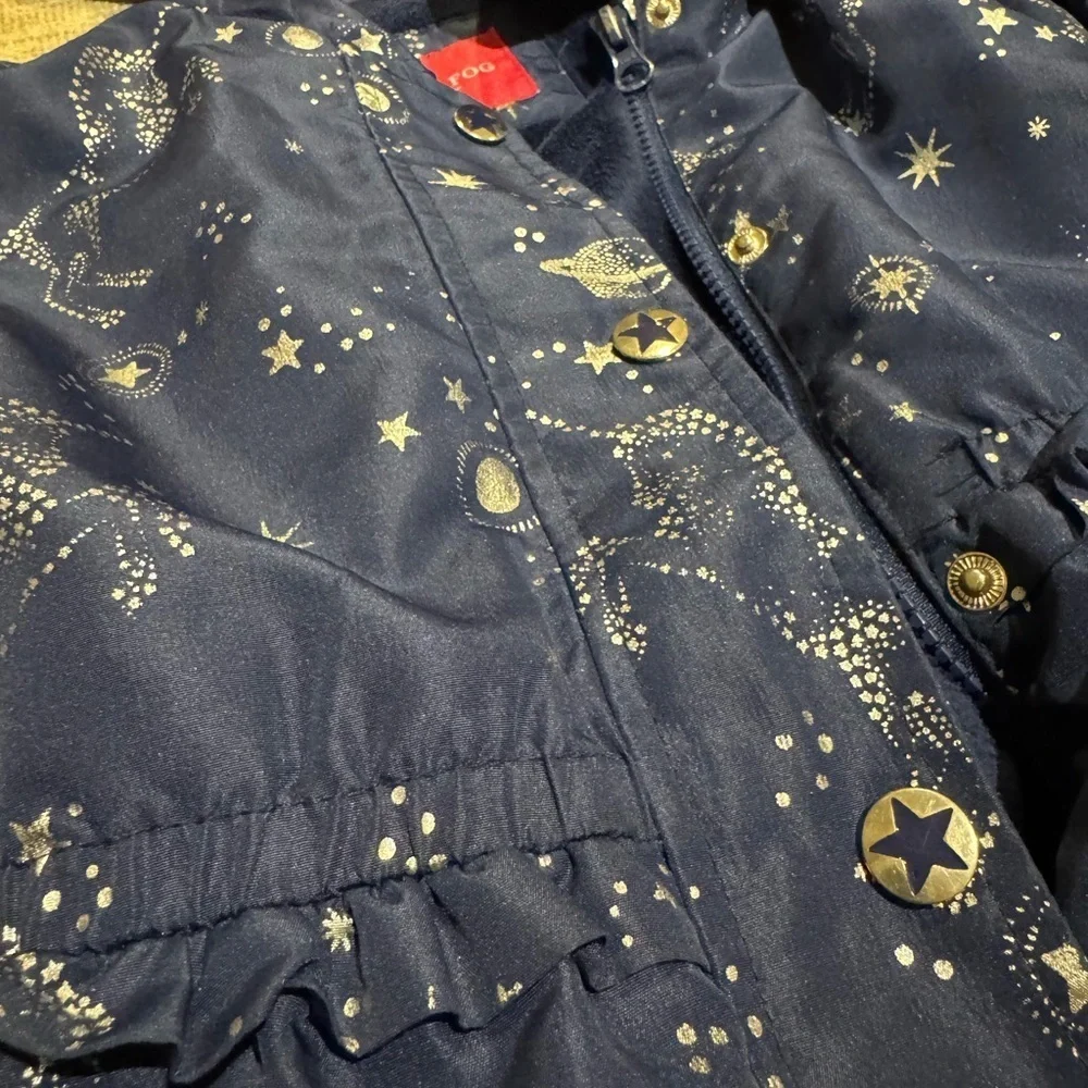 London Fog Kids Midweight Jackey - Navy Blue Starry with Unicorns